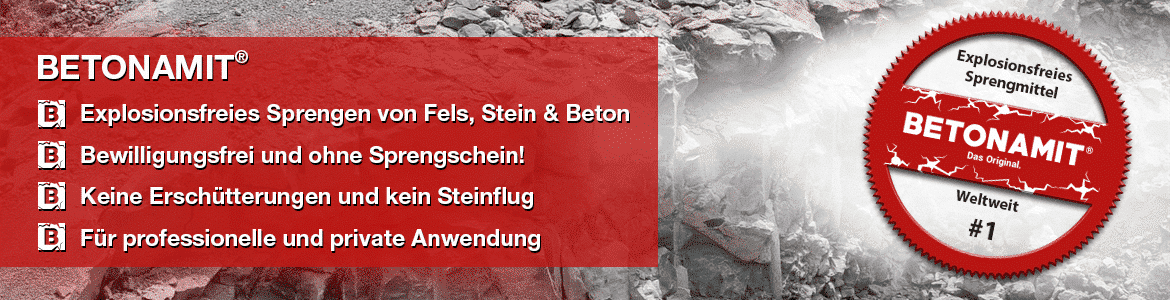 Betonamit Sprengstoff aus Liechtenstein. Ohne Sprengschein und Bewilligung